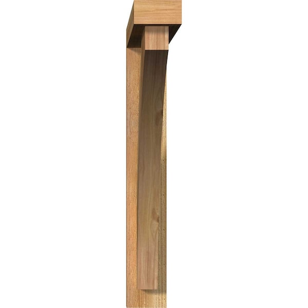 Thorton Block Rough Sawn Bracket W/ Offset Brace, Western Red Cedar, 4W X 28D X 28H